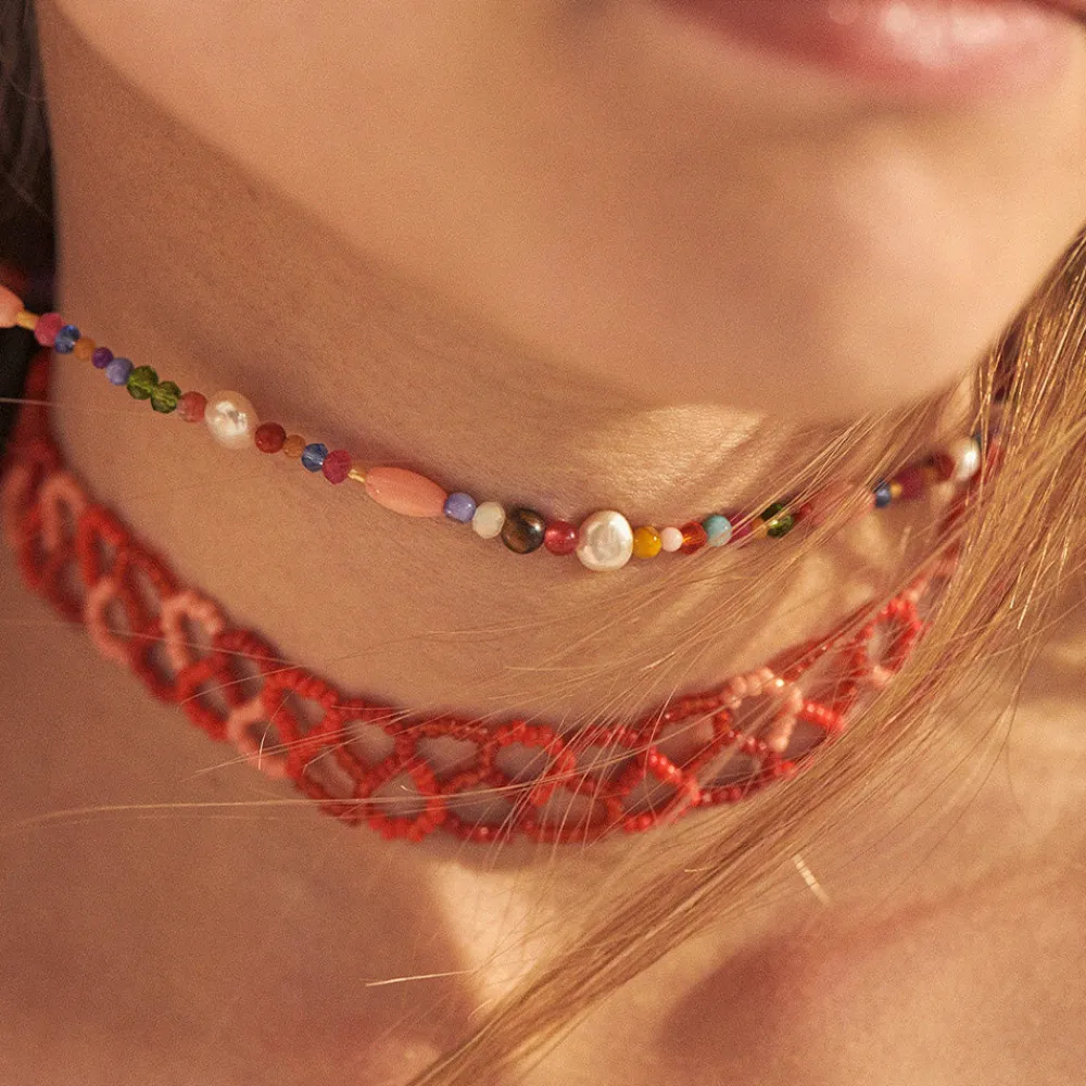 Outlet Anni Lu - Chocker Tattoo - Rouge
