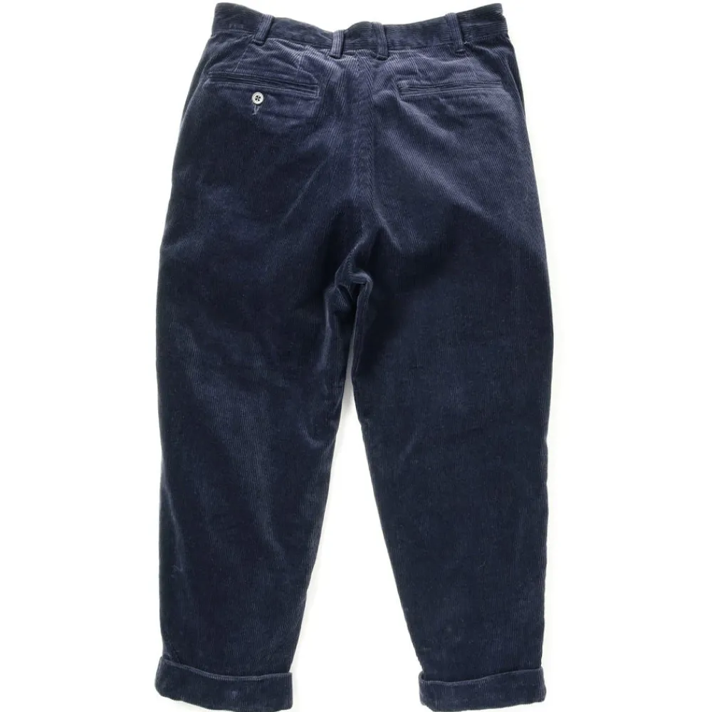 Fashion Beams Plus - Pantalon 2 Pleats Velours - Bleu