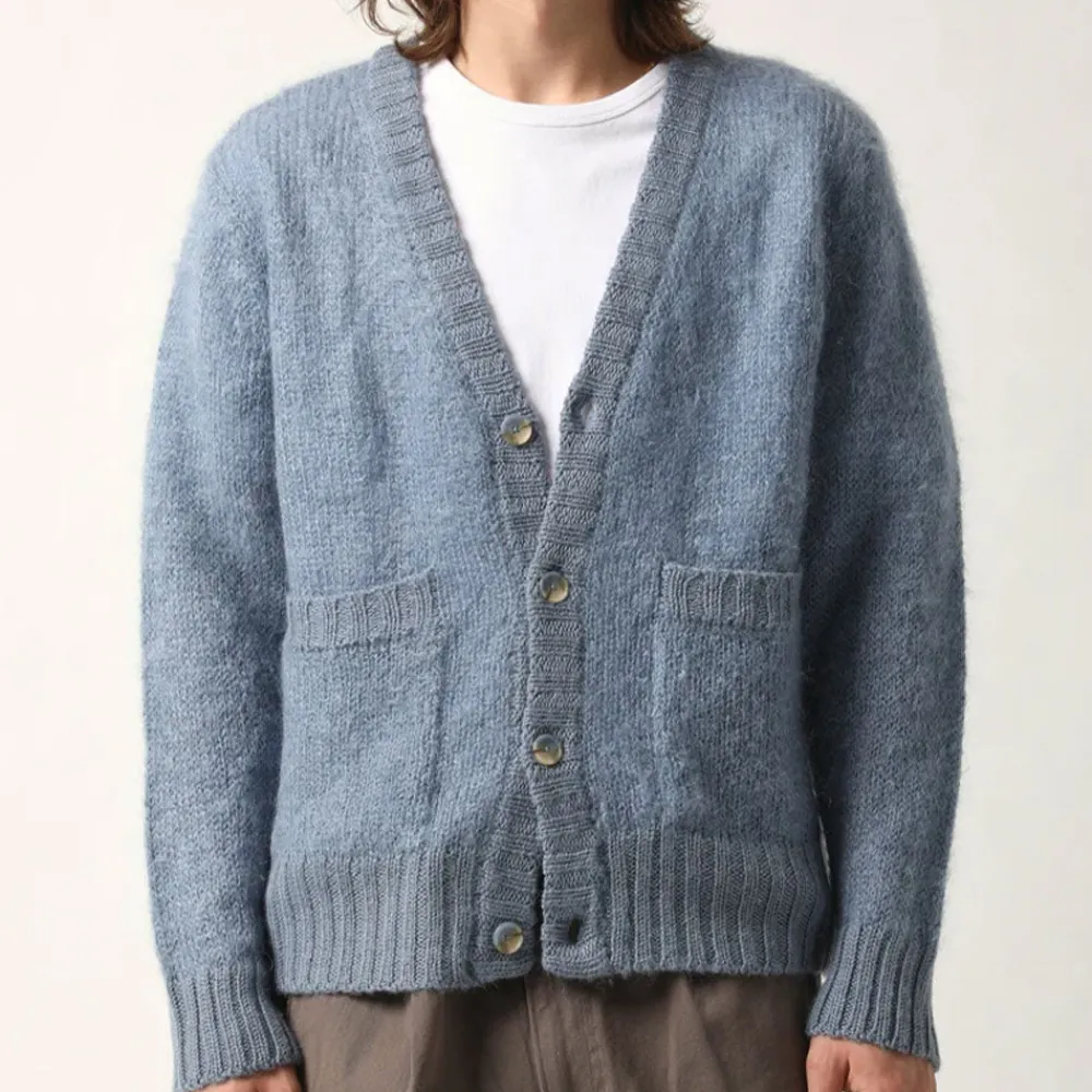 Store CORRIDOR - Cardigan Mohair - Bleu