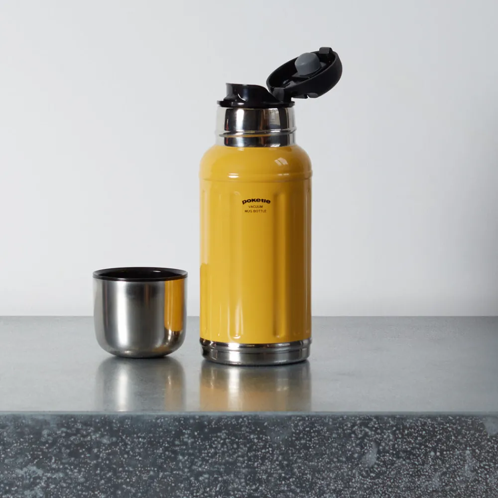 Shop 738 POKETLE Gourde Thermos 350ml - Jaune - Poketle