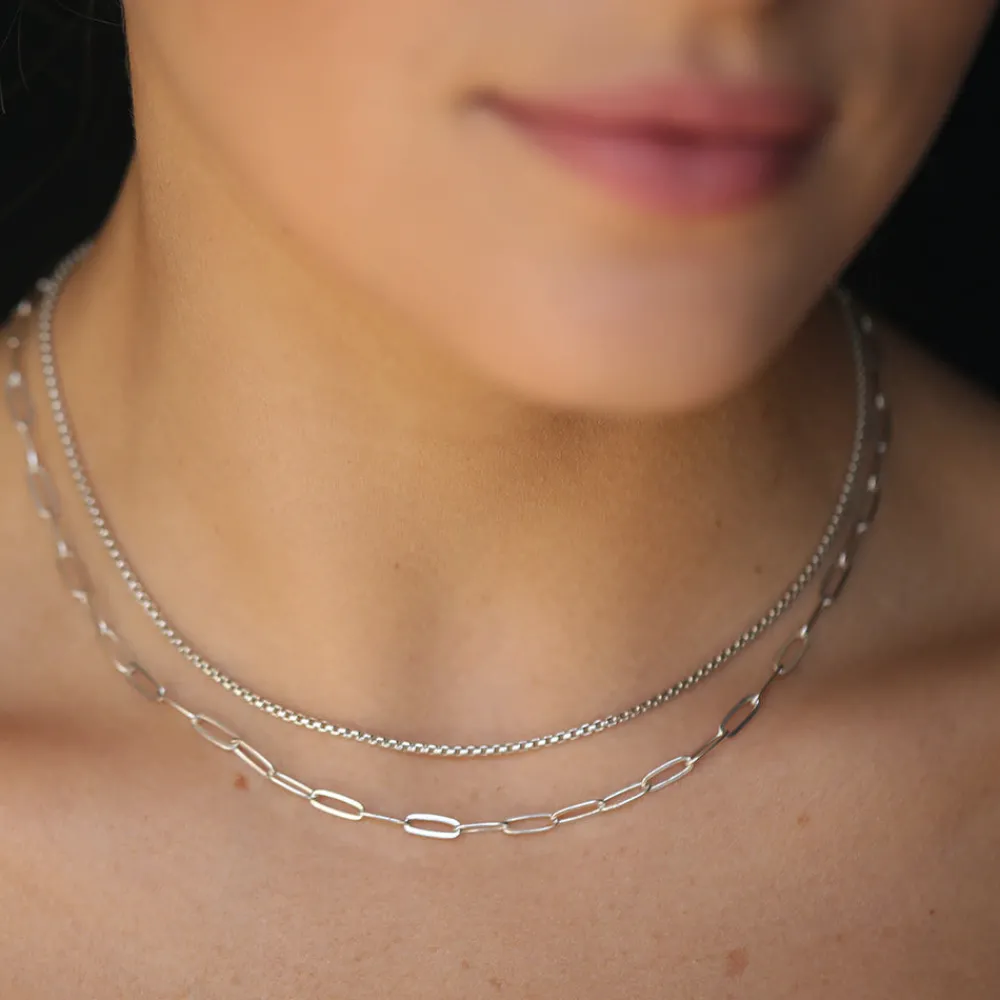 Hot MARA SCALISE - Collier Thin Box Chain - Silver