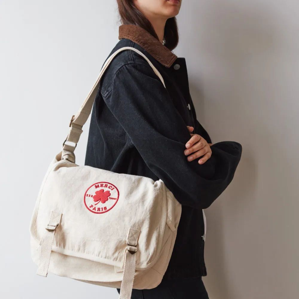 Clearance 2102 VJ SOURCING Merci - Besace en canvas - Naturel