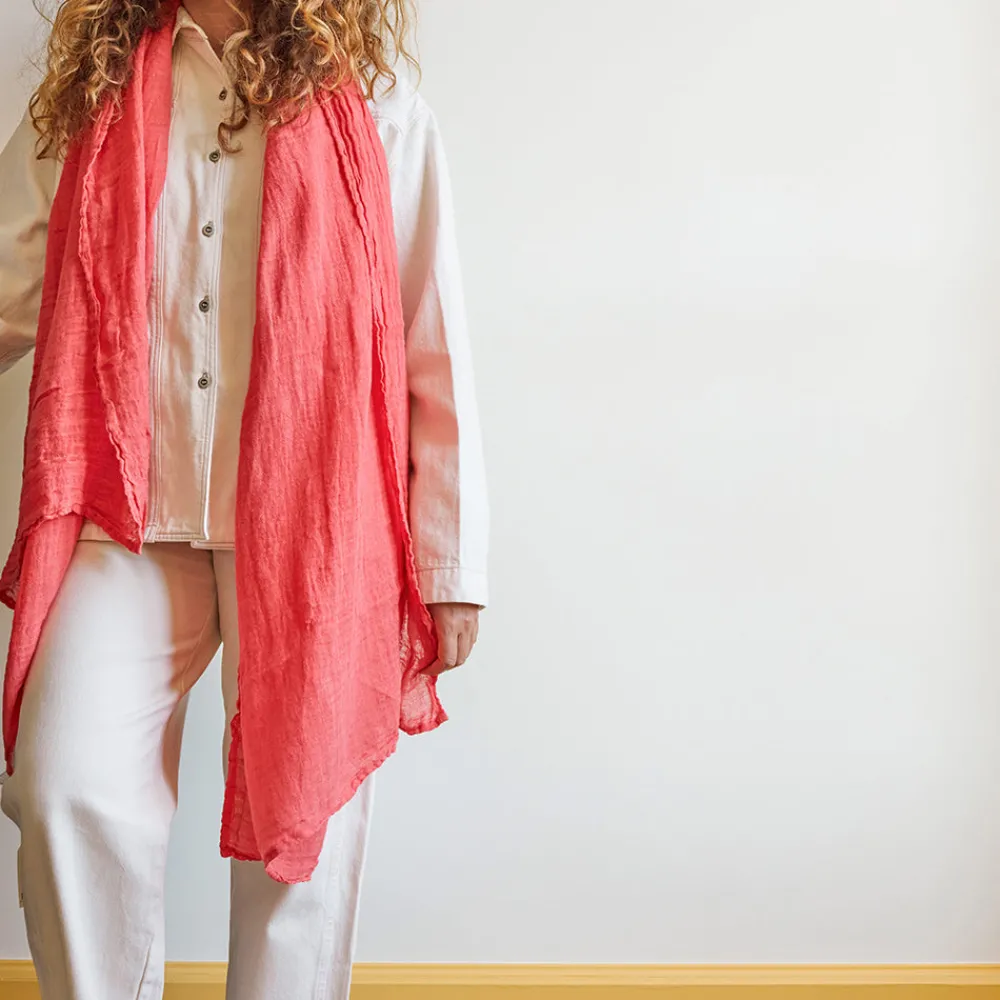 Flash Sale J01 Merci - Écharpe en lin - Rose