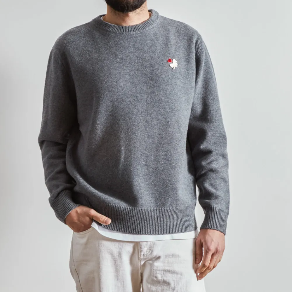 Hot BA01 Merci - Pullover Lucky - Gris