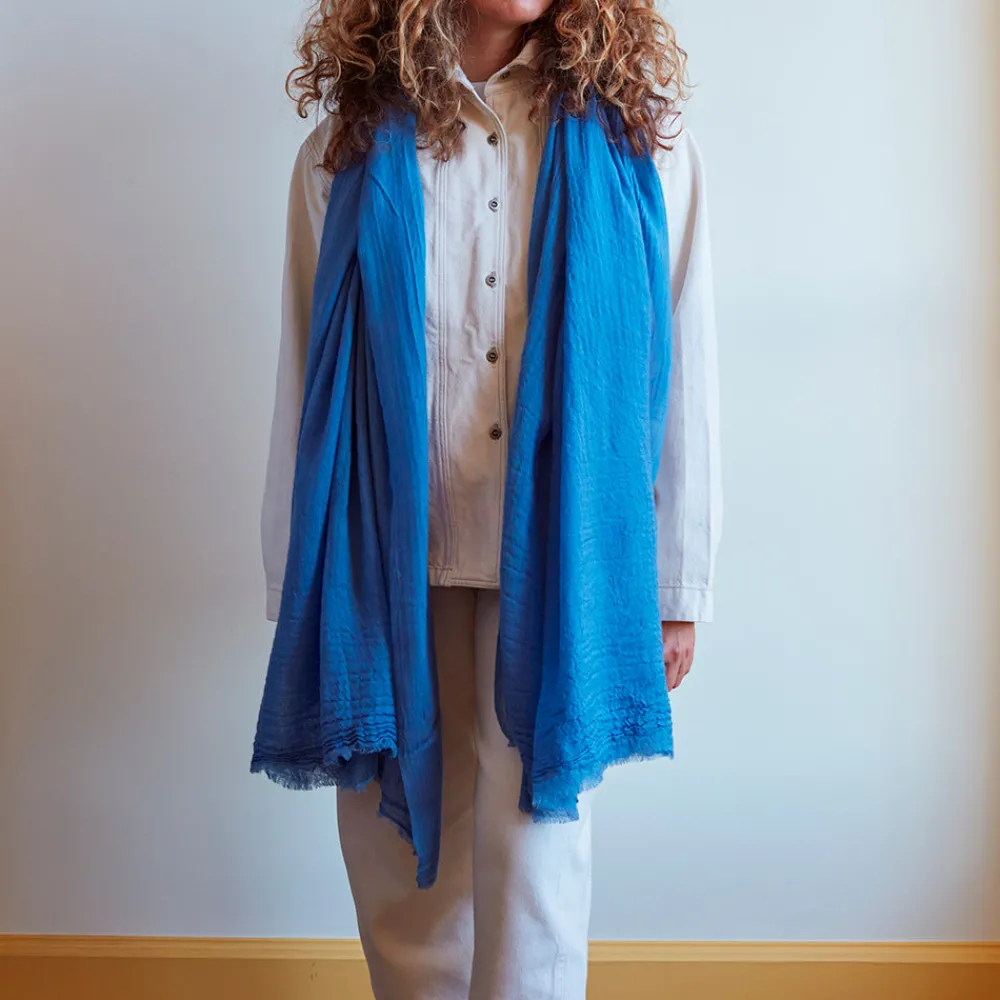 Fashion MERCI - Étole en laine - Ciel
