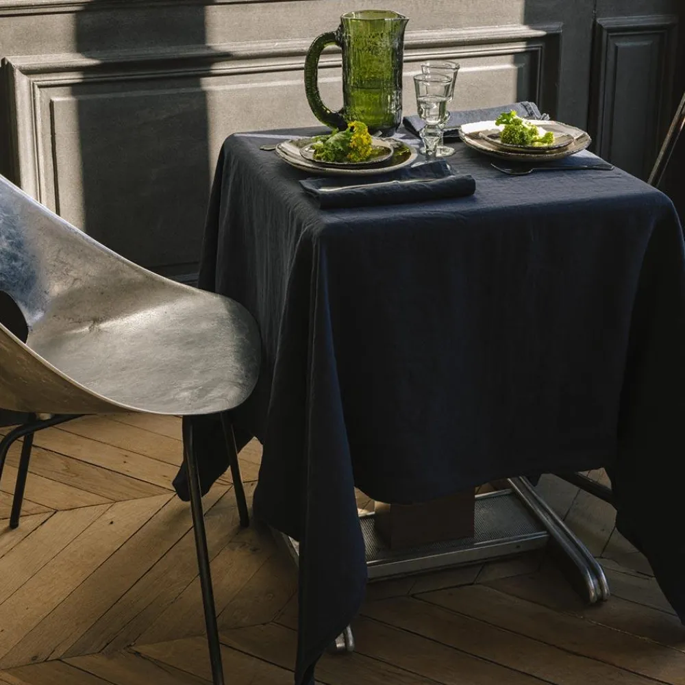 Sale 200 LINTEX Nappe en lin lavé - Bleu Encre BleuEncre