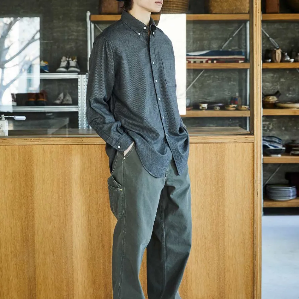 New ORSLOW - Chemise en chambray - Charbon