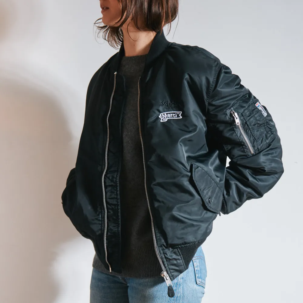 Online Schott x Merci - Bomber Vintage - Noir