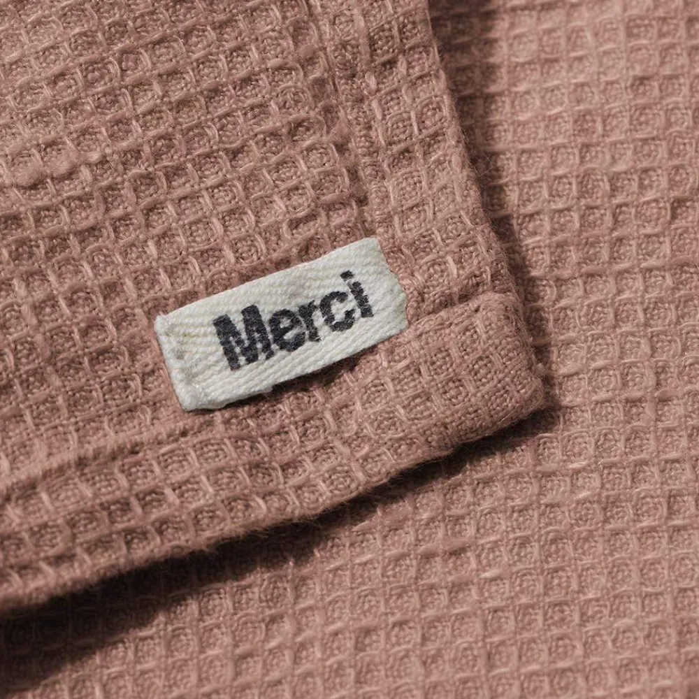 Fashion 200 LINTEX Serviette de bain en lin - Nid d'abeille - Rose Argile RoseArgile