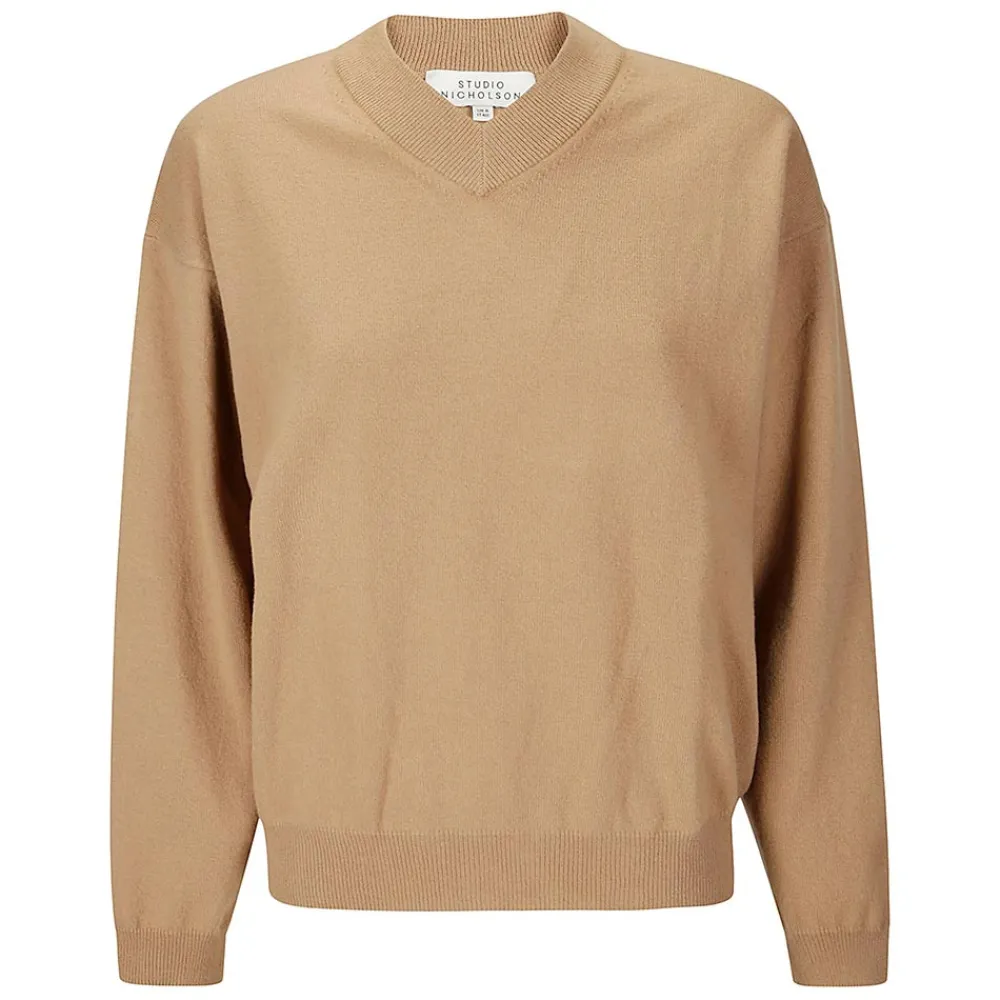 Outlet Studio Nicholson - Pull Fiore - Marron Clair
