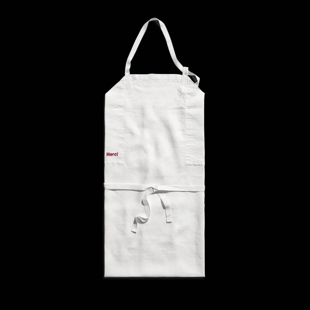 Flash Sale 200 LINTEX Tablier en lin lavé - Blanc Optique BlancOptique