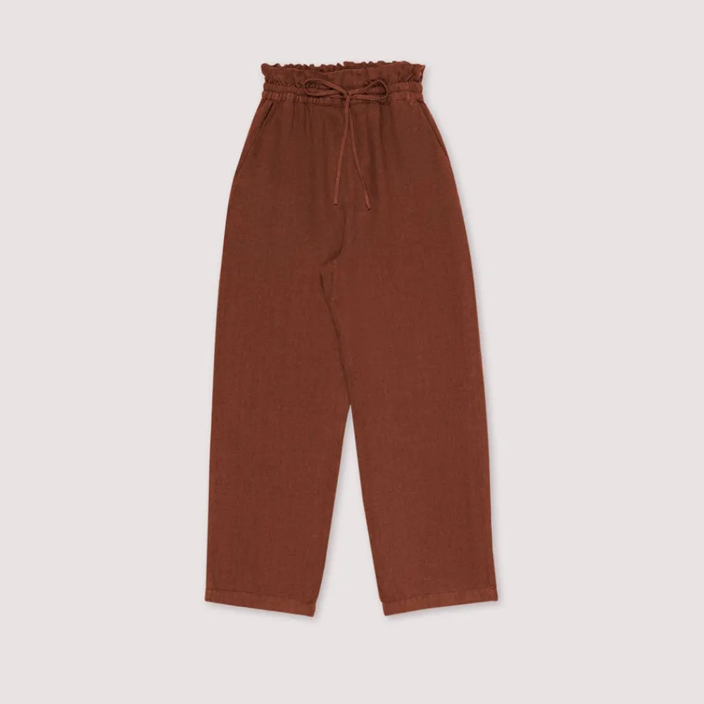 Shop The New Society - Pantalon Long Beach - Marron