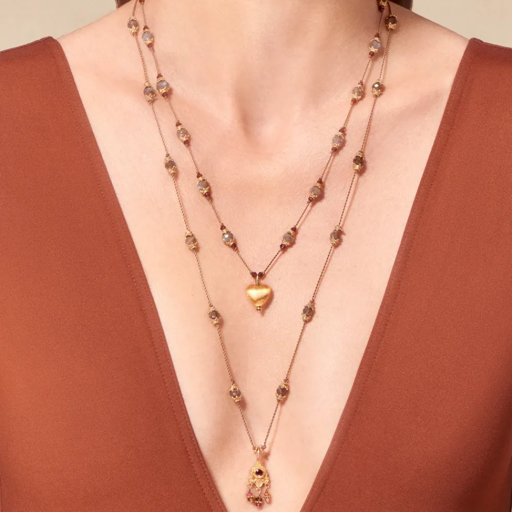 Discount TITYARAVY - Collier Dil 1 Labradorite - Marron