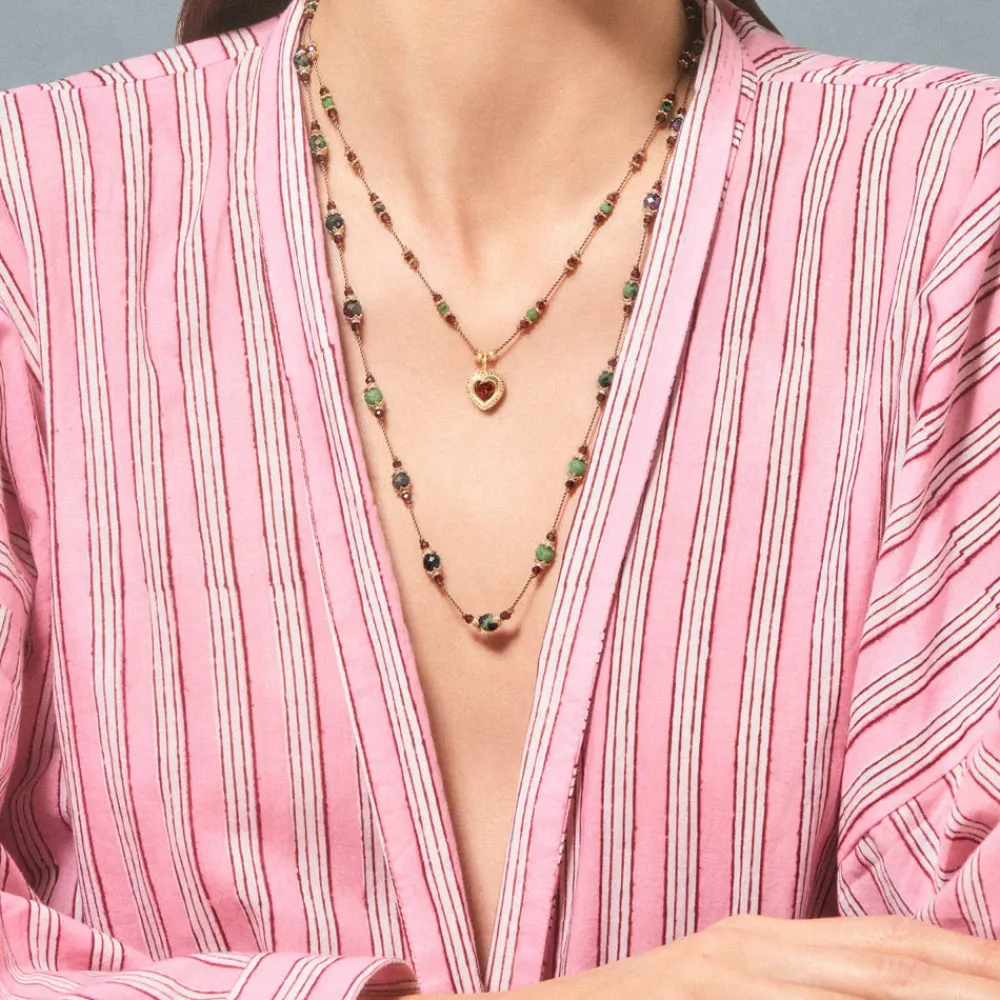 Fashion TITYARAVY - Collier Gini P Zoïsites - Marron