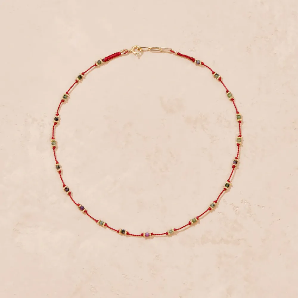 Fashion TITYARAVY - Collier Lotus - Rubis Zoïsite