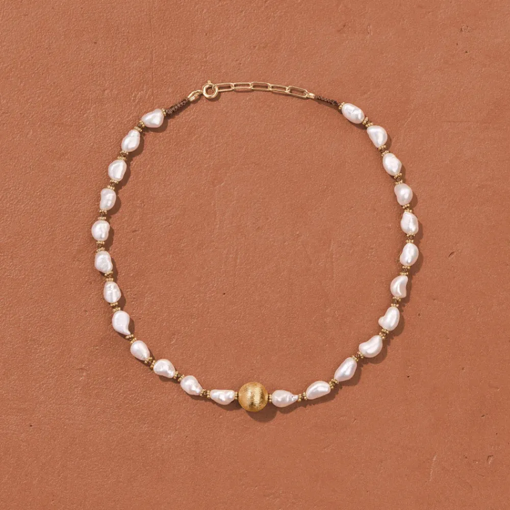 Sale TITYARAVY - Collier Samhita Perle - Blanc