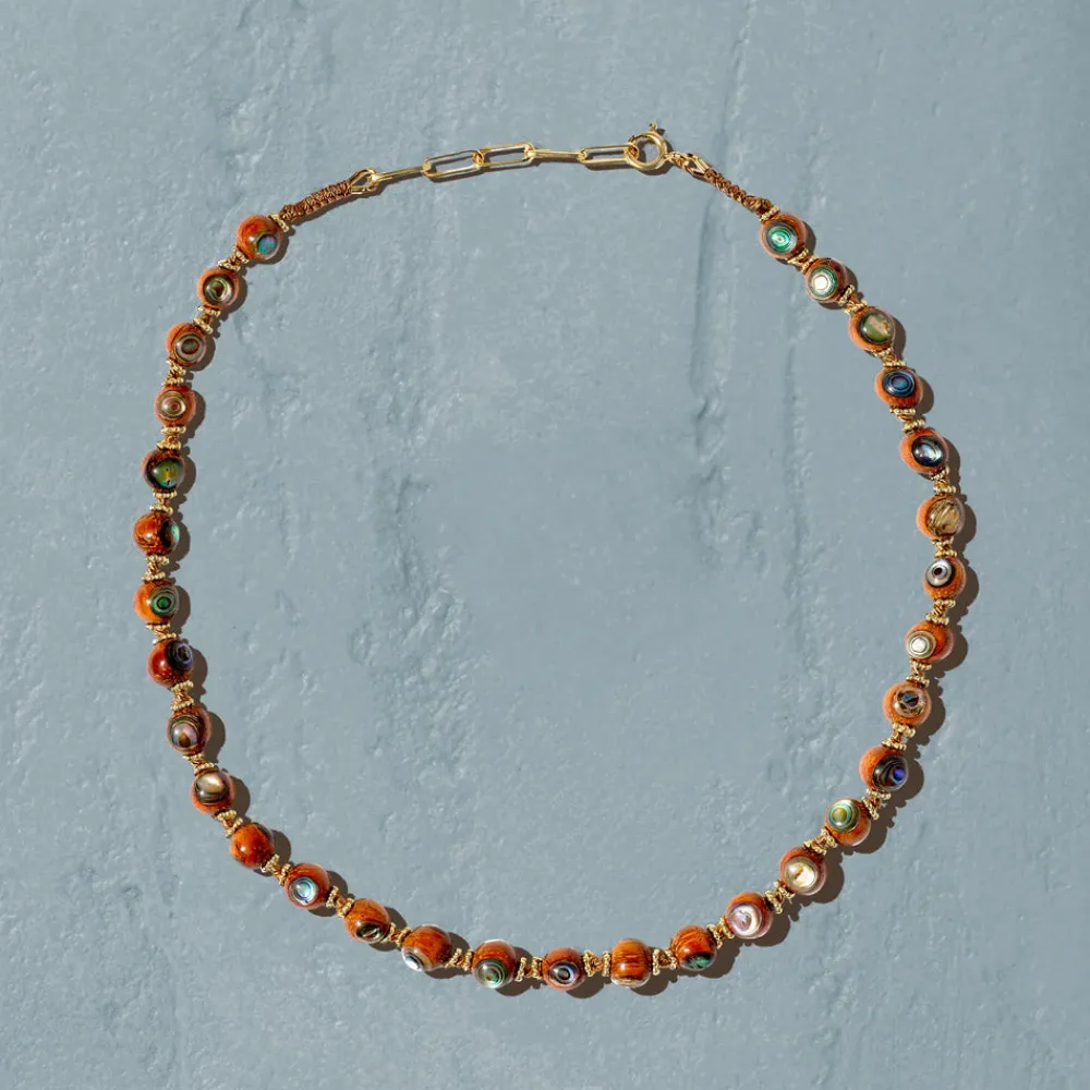 Fashion TITYARAVY - Collier Woody - Marron