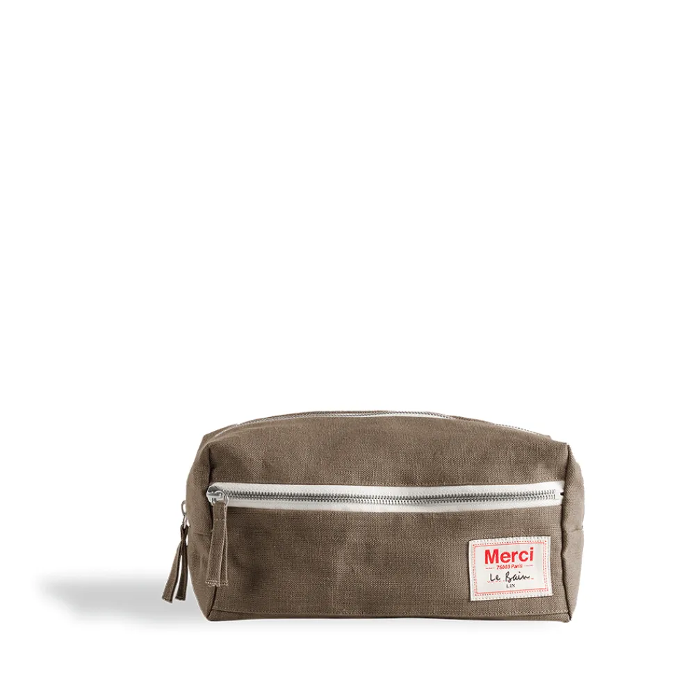 Cheap 200 LINTEX Trousse de toilette en lin lavé - Brun Cha Iro VertKomorebi