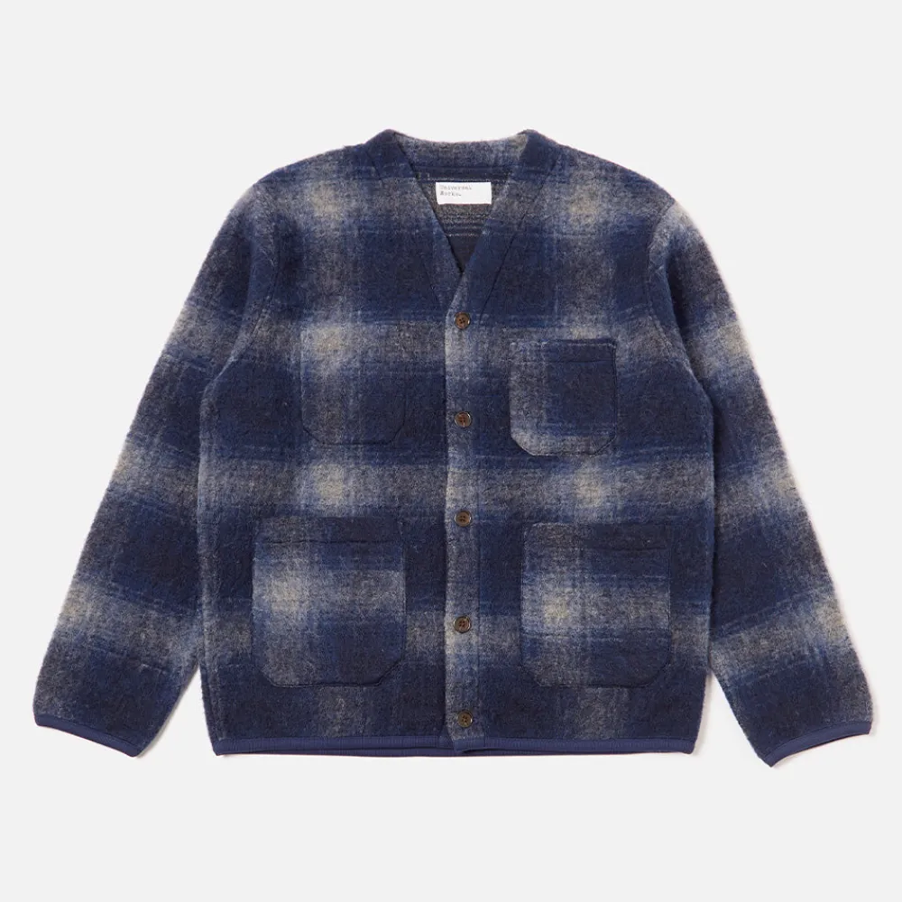 Outlet Universal Works - Cardigan à poches - Navy & Grey