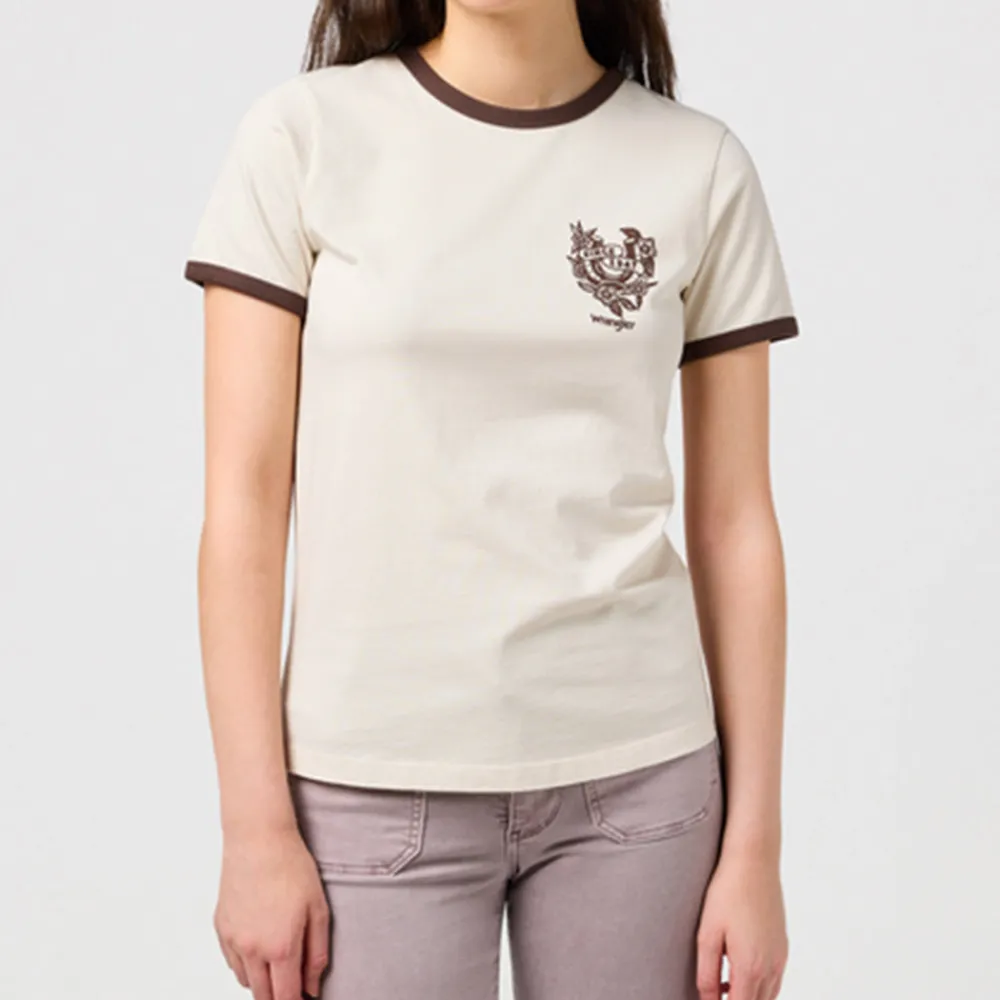 New WRANGLER - T-shirt Ringer - Blanc